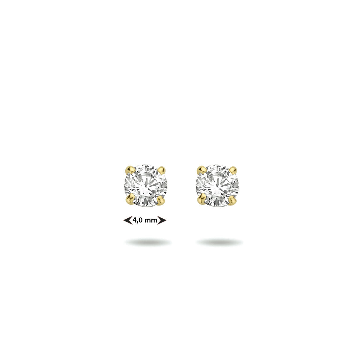 orecchini a bottone zirconia oro giallo 14K