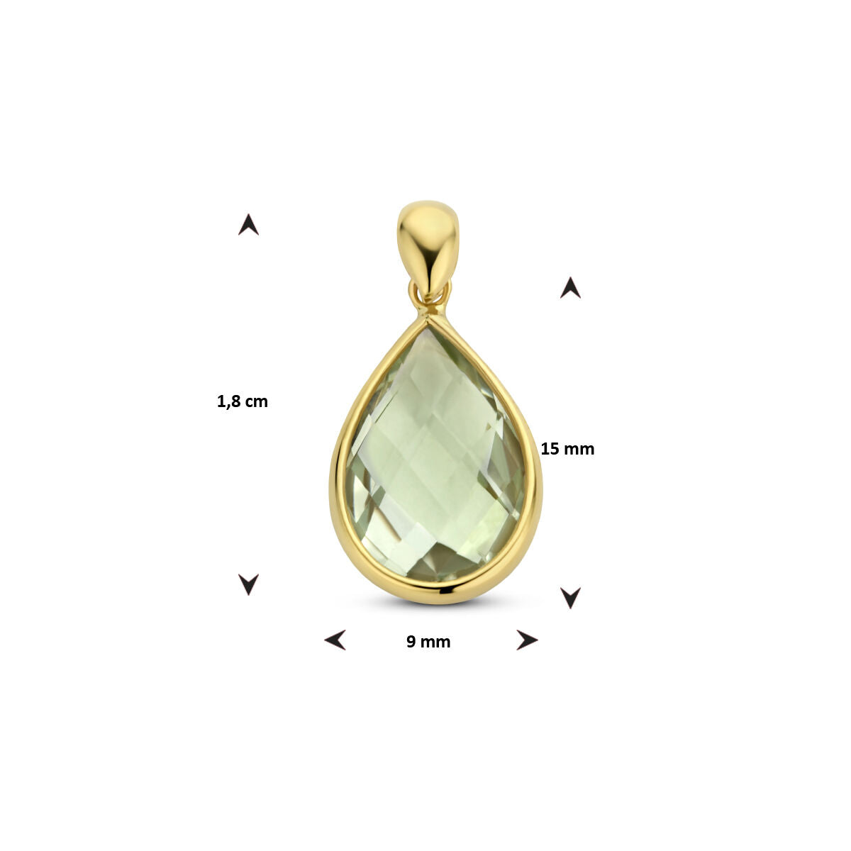 Ciondolo ametista verde 14K oro giallo