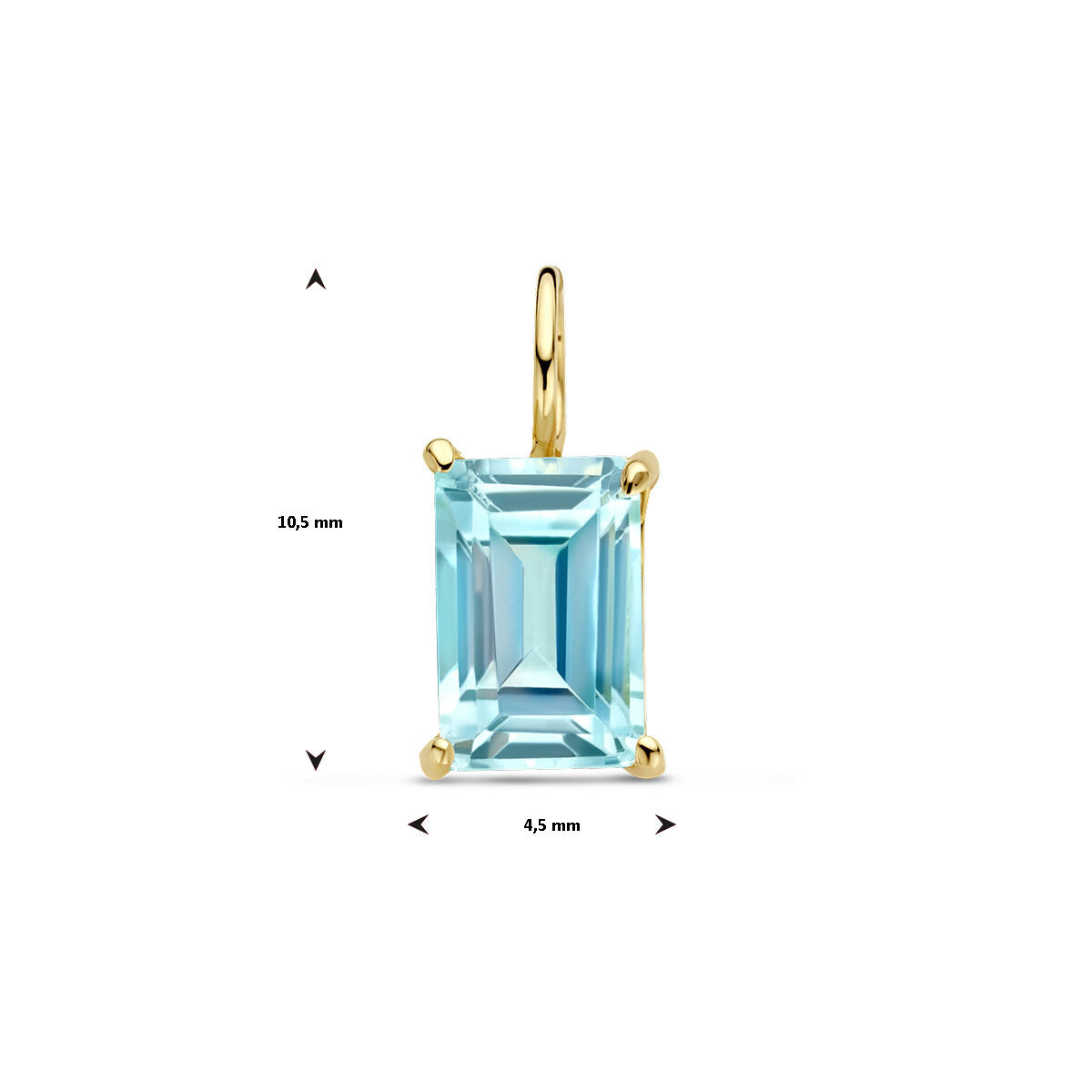 ciondolo topazio blu 14K oro giallo