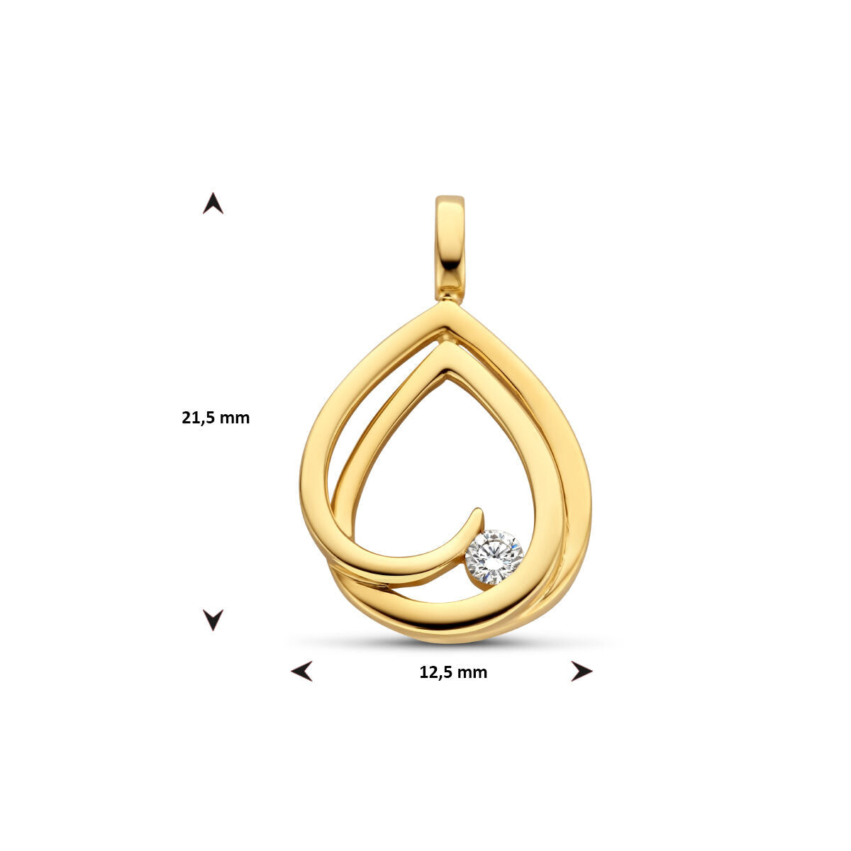 ciondolo diamante 0.06ct h si 14K oro giallo