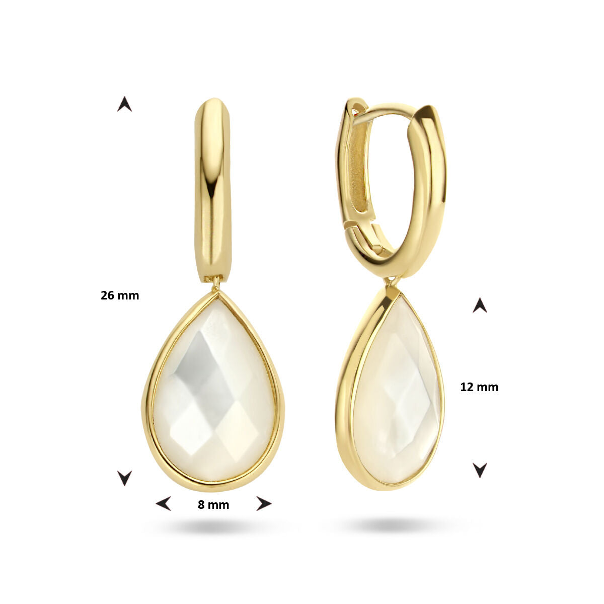 orecchini a cerchio madreperla oro giallo 14K