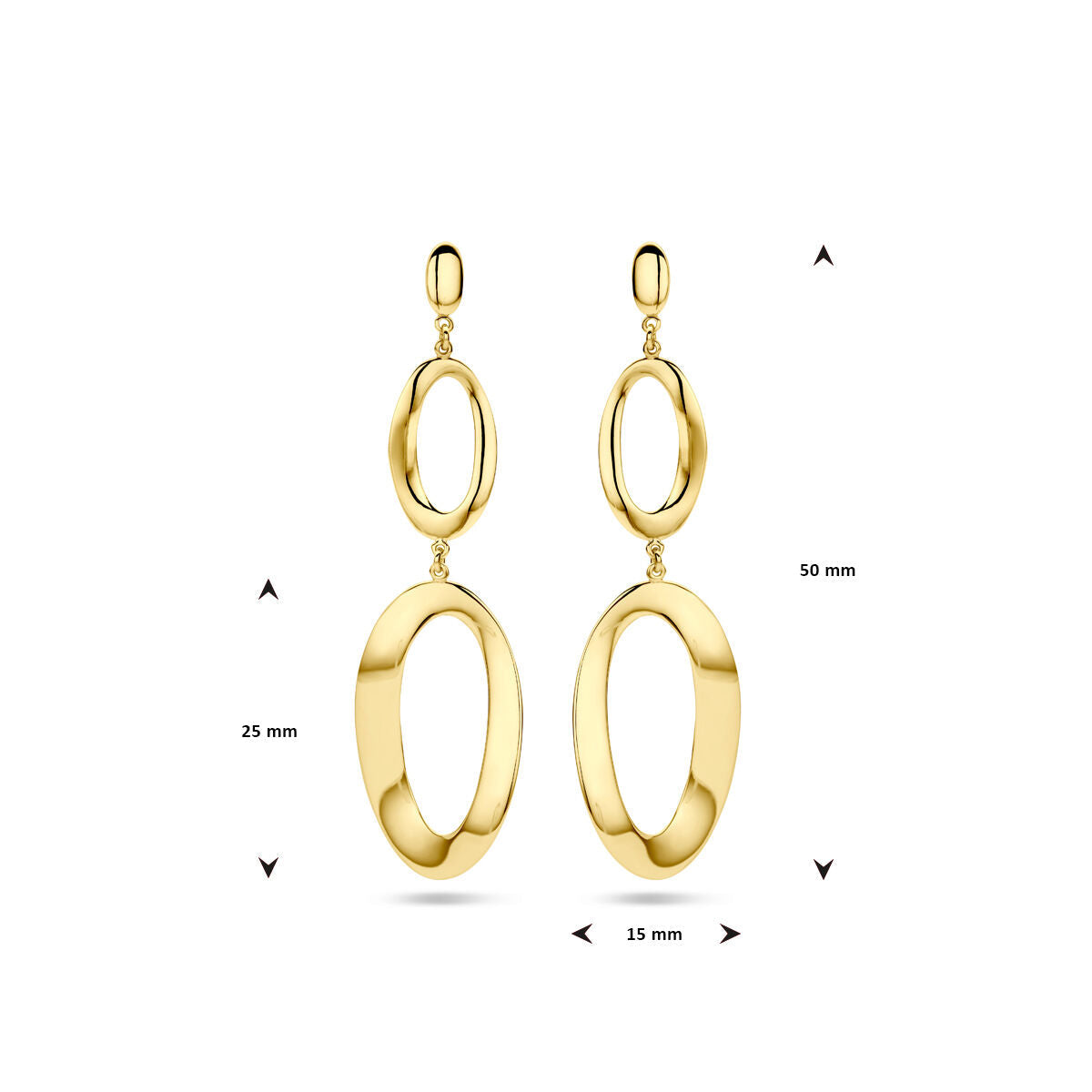 orecchini pendenti oro giallo 14K