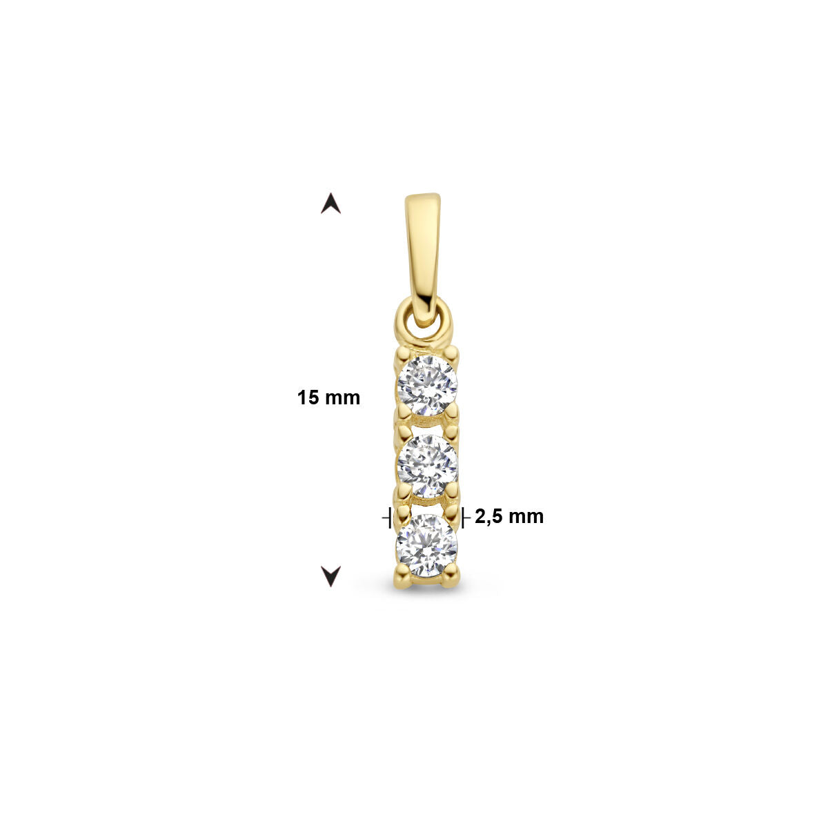 ciondolo zirconia 14K oro giallo