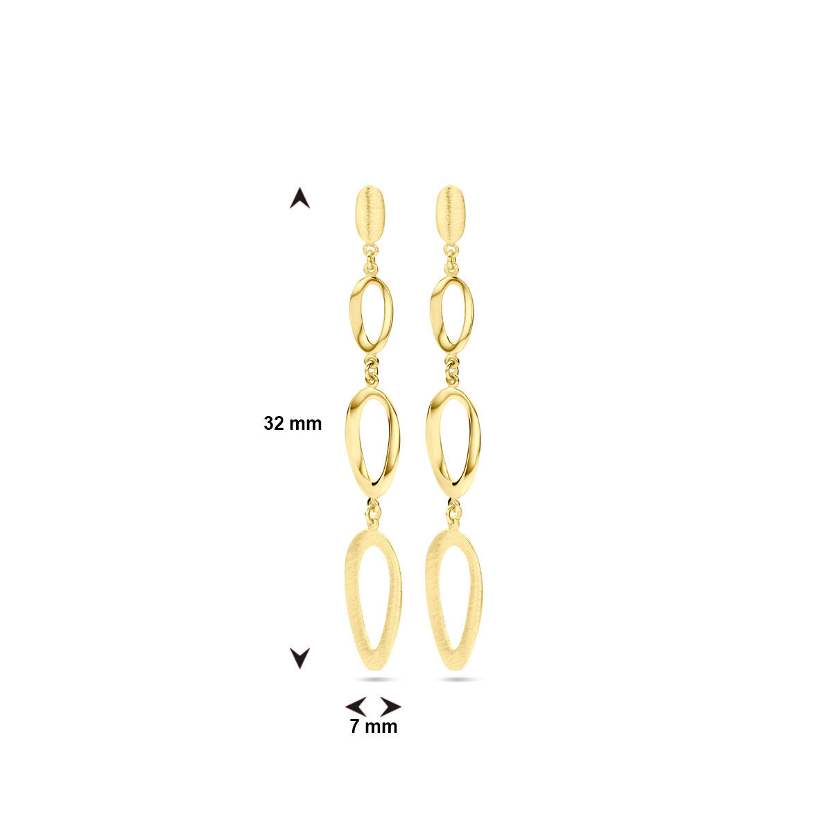 orecchini pendenti lucido/opaco 14K oro giallo