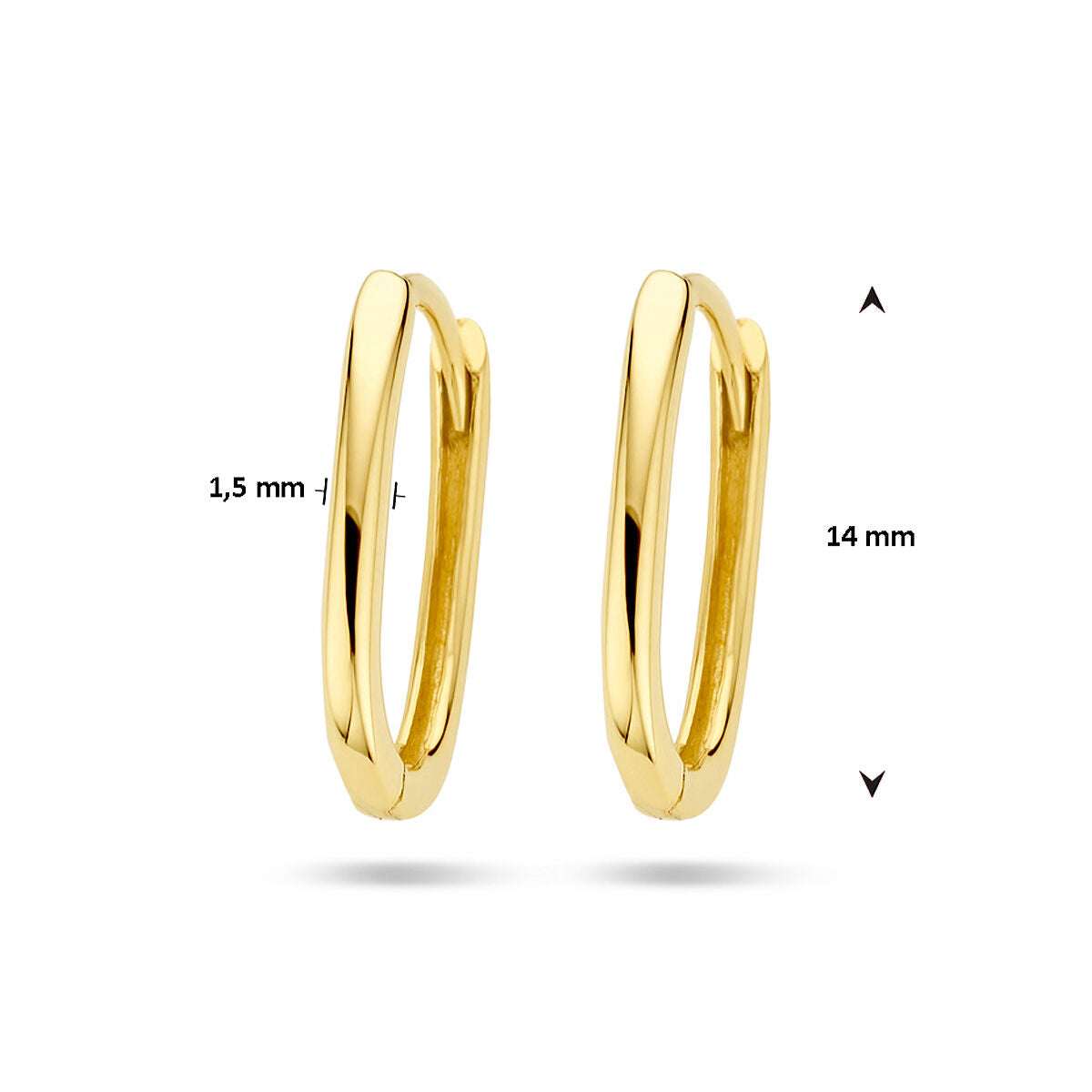 orecchini a cerchio con chiusura a scatto paperclip 14K oro giallo