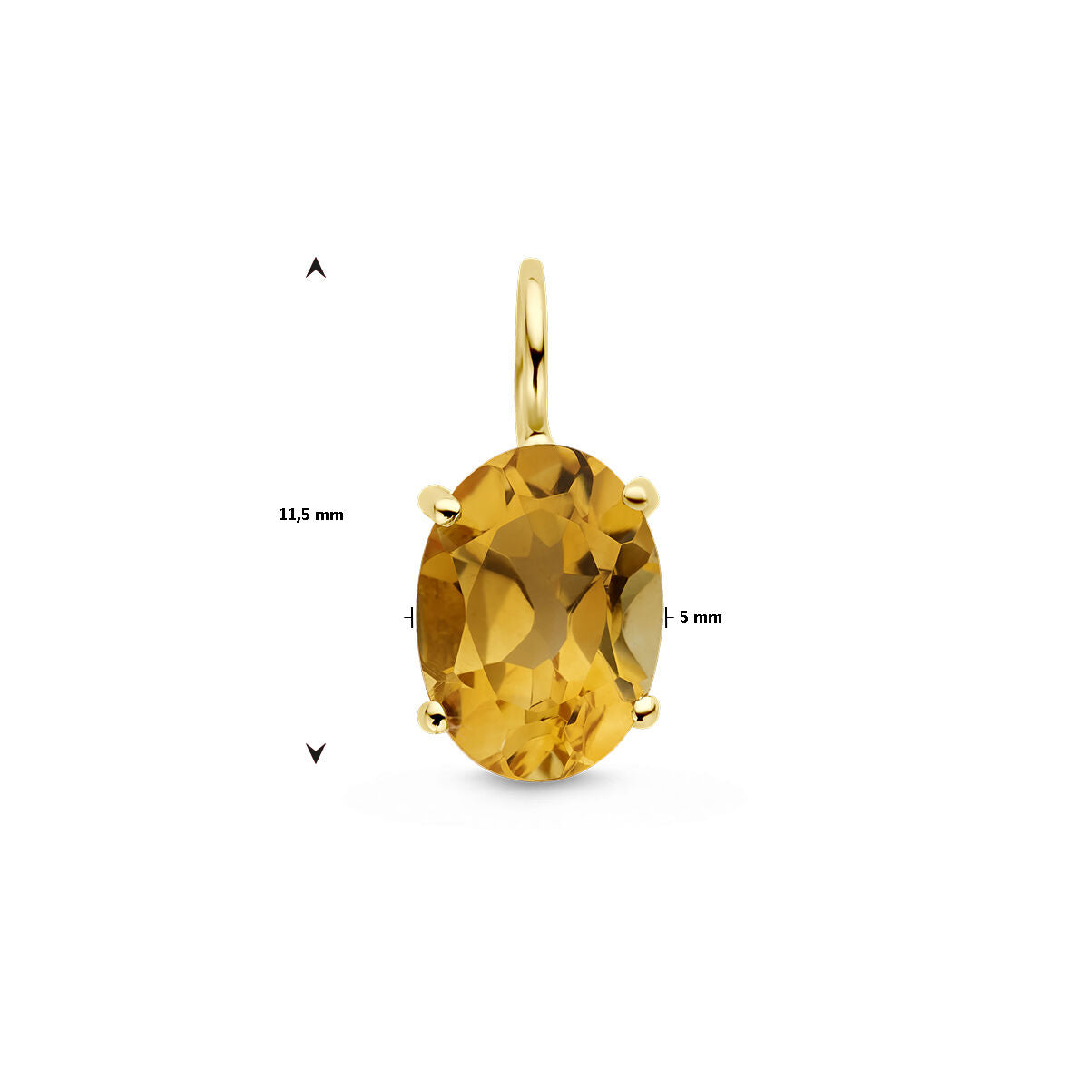 ciondolo citrino oro giallo 14K