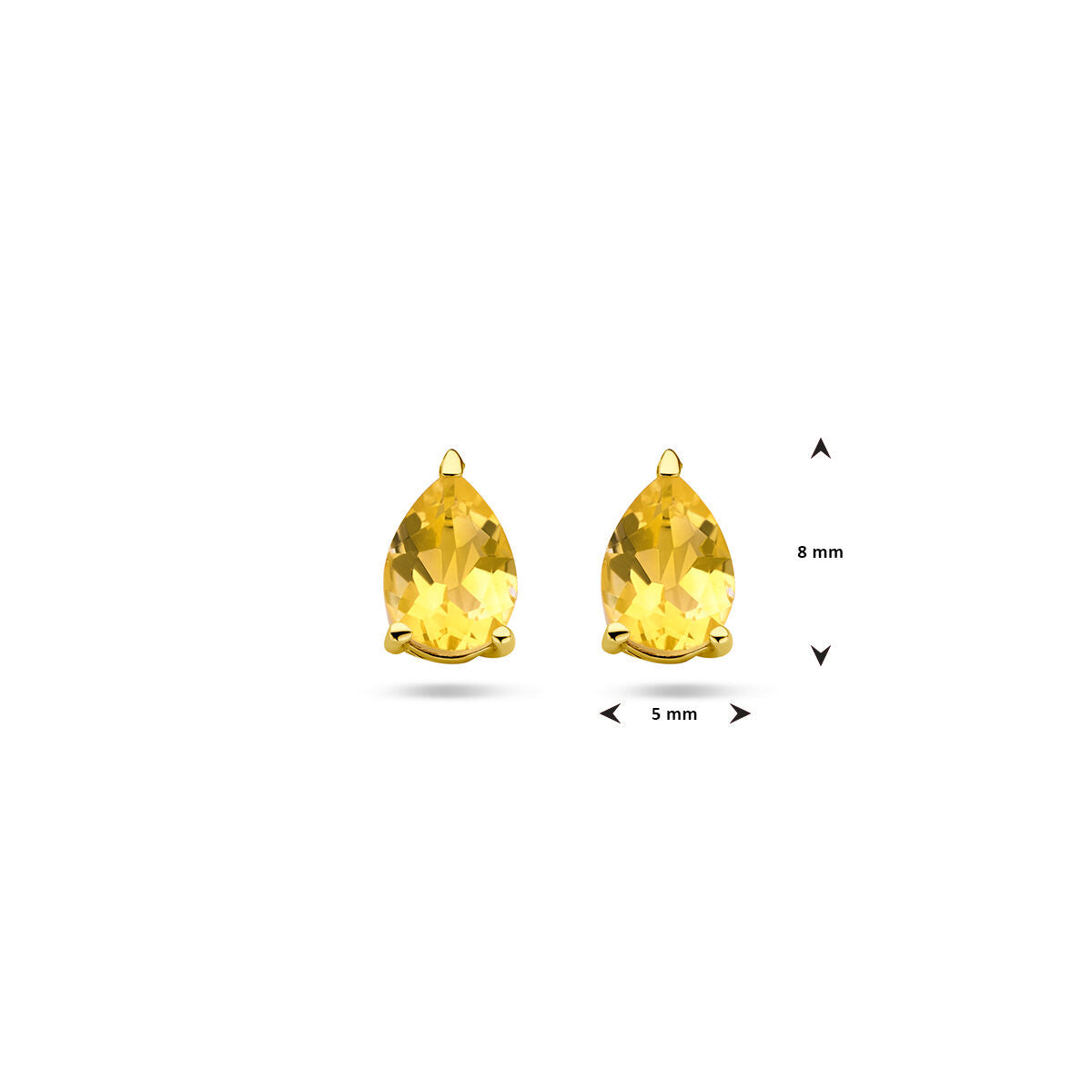 orecchini a bottone citrino 14K oro giallo