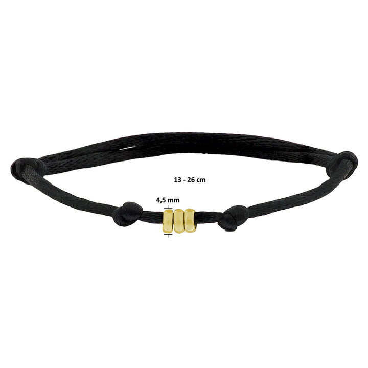 armband satijn 14K goud met rubber/nylon/leer