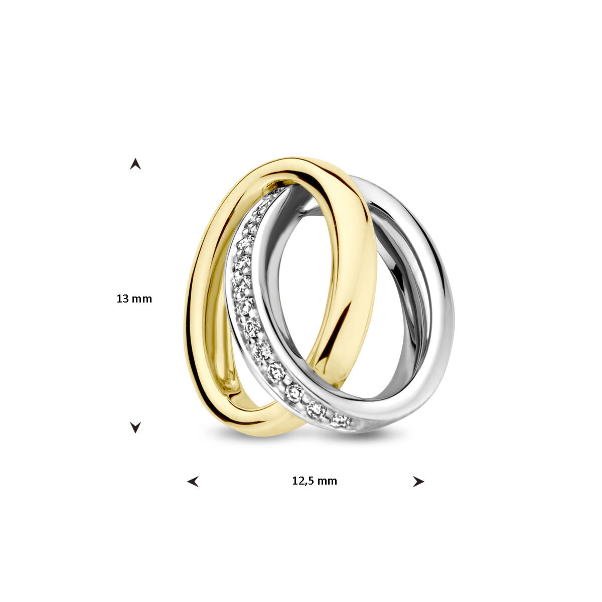 ciondolo diamante 0.05ct h si 14K oro bicolore giallo/bianco