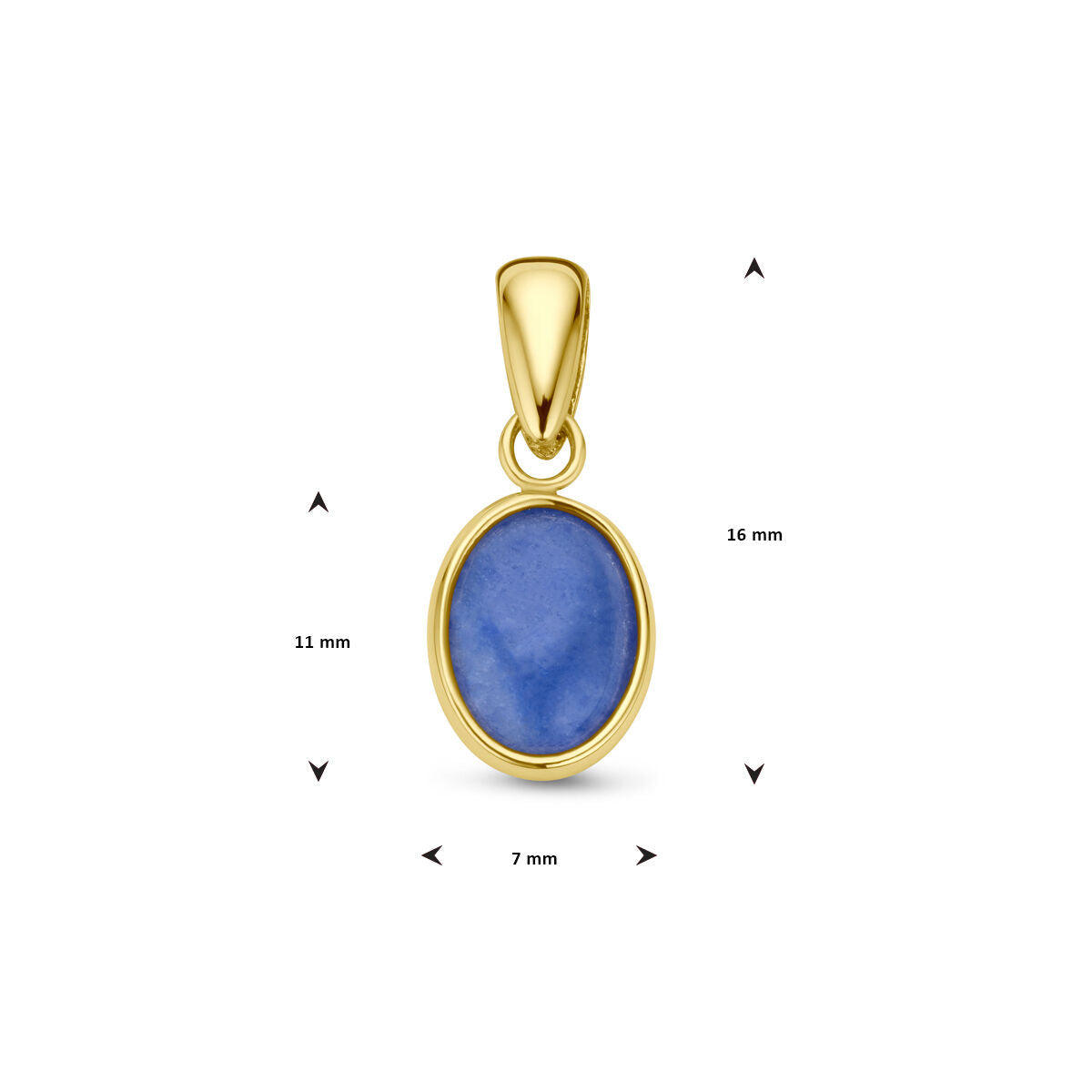 ciondolo quarzo blu 14K oro giallo