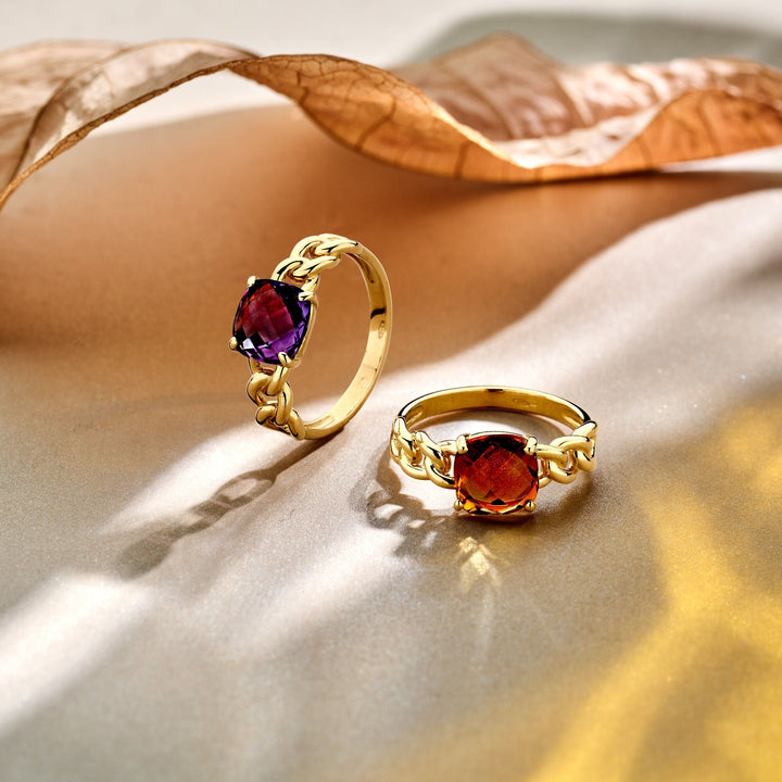ring citrine 14K geelgoud