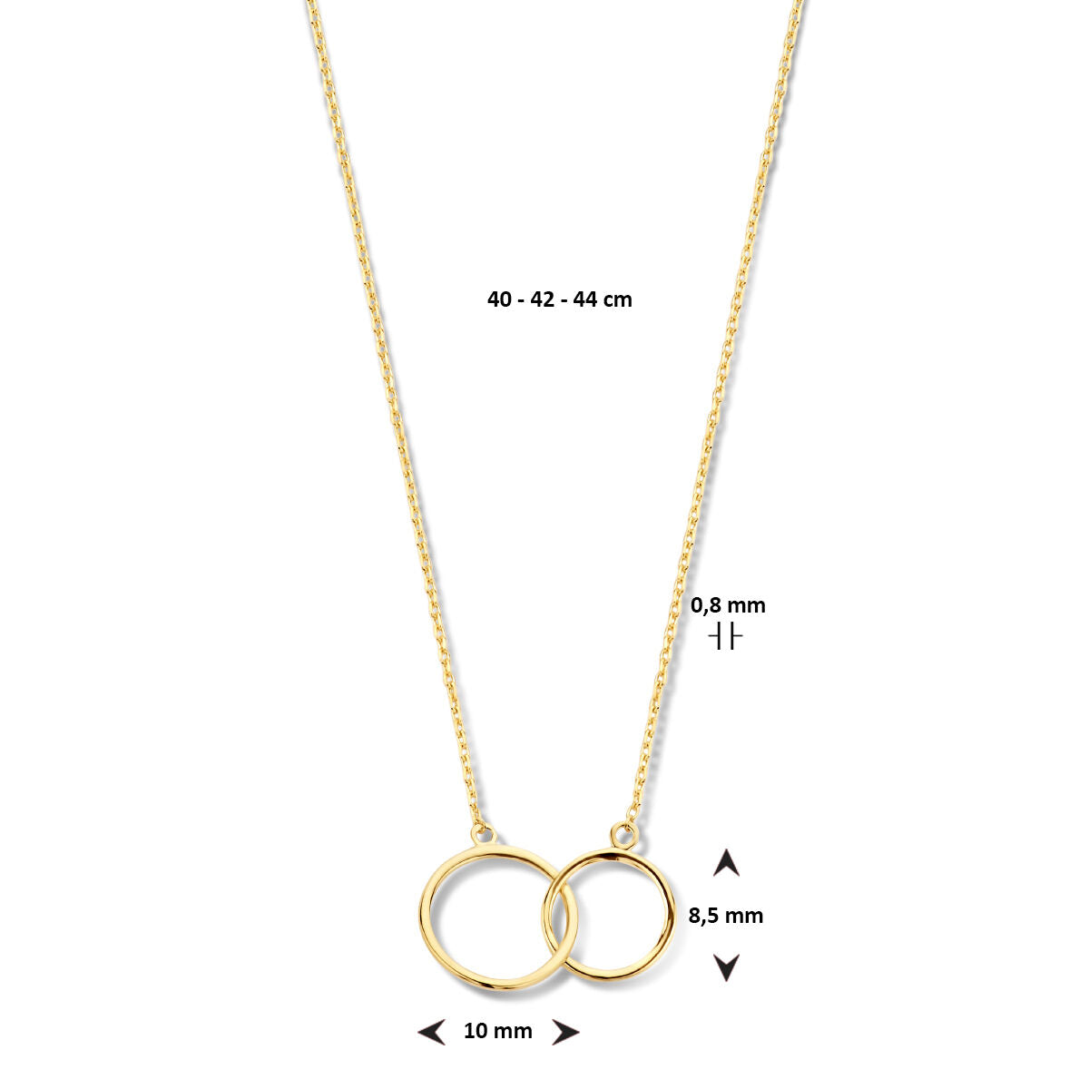 Collana in oro da donna con cerchietti 14K