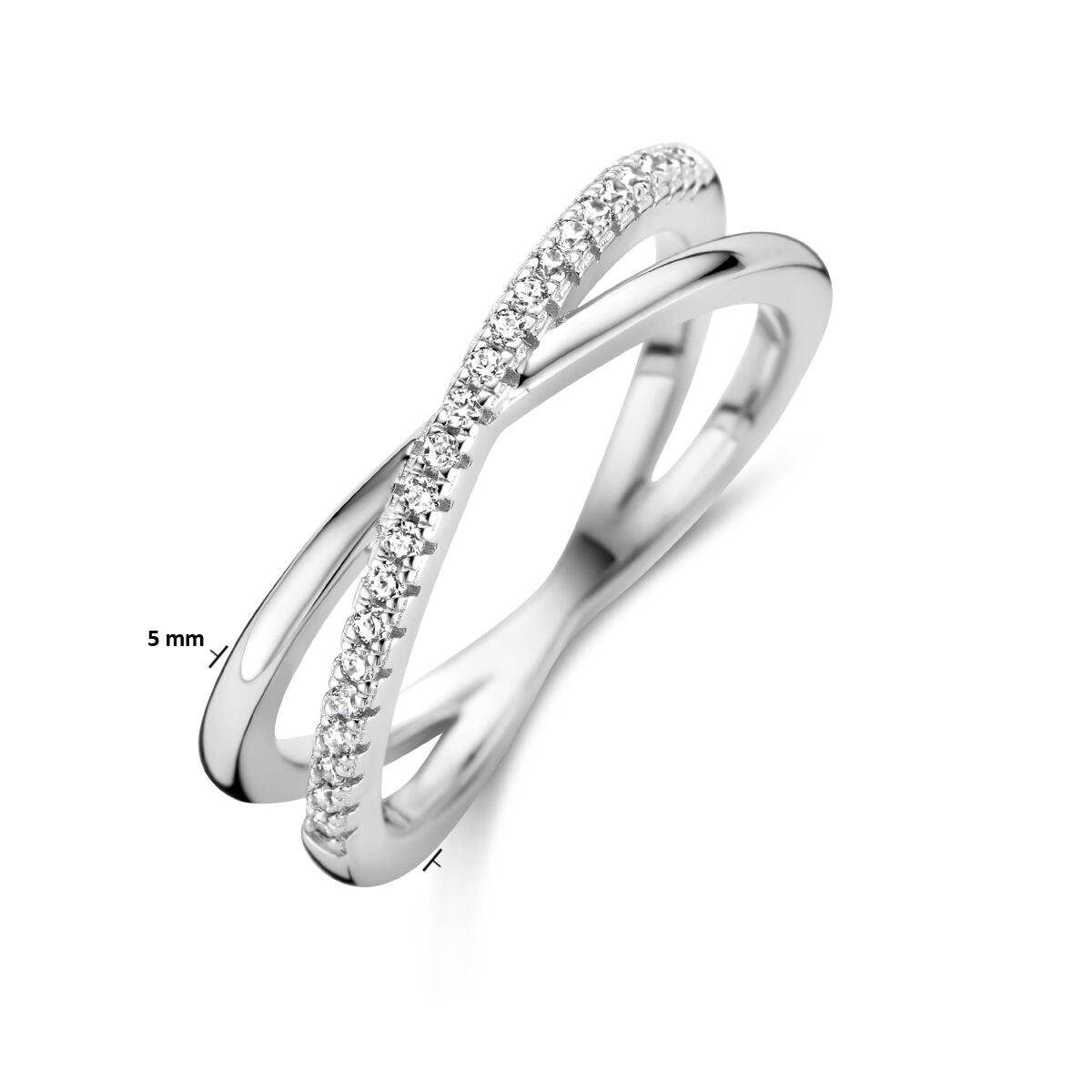 anello zirconia argento rodiato