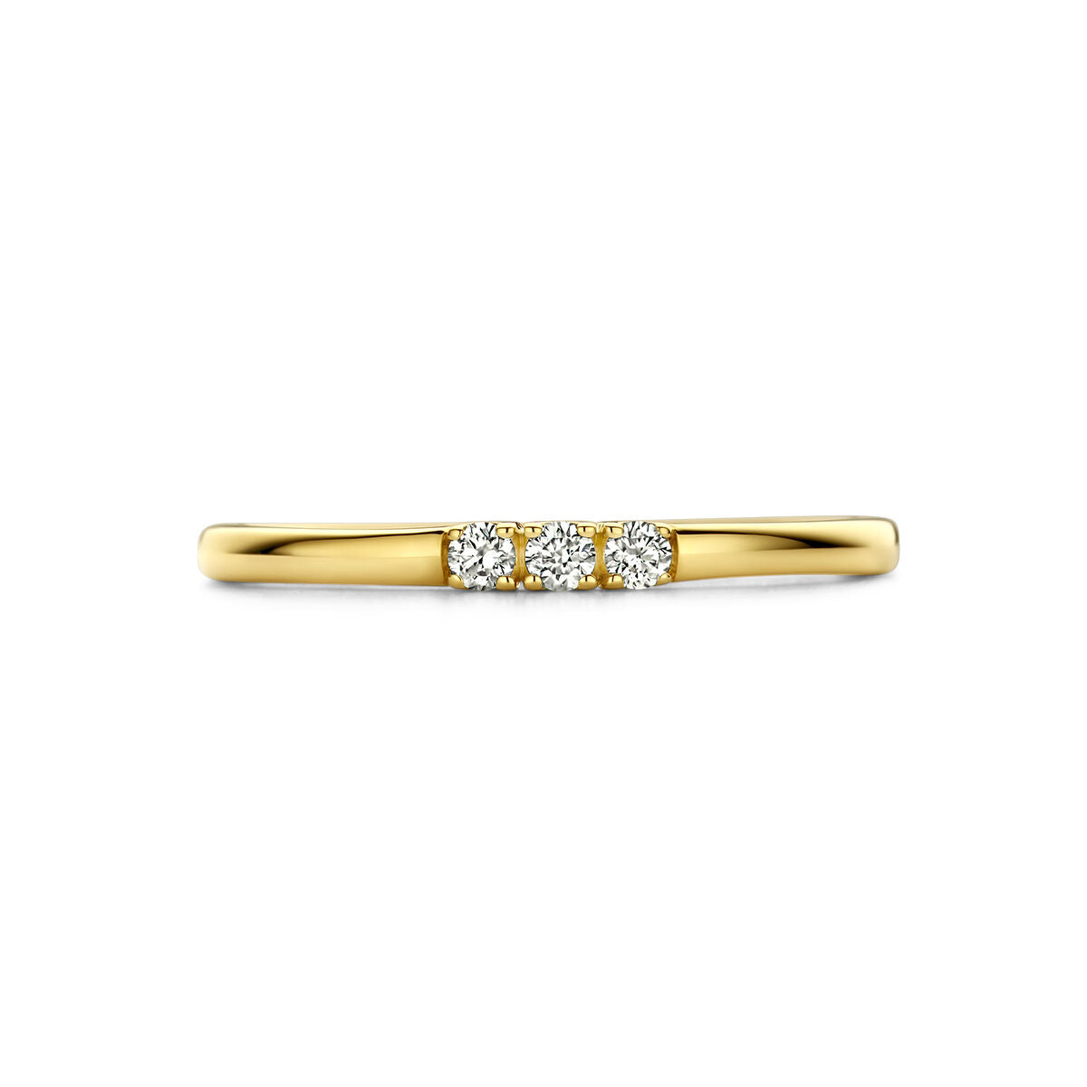 anello memoire trilogia diamante 0.09ct h si oro giallo 14K