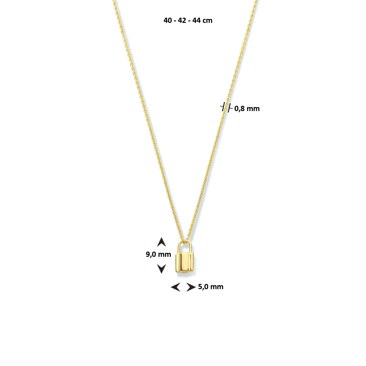 Collana da donna in oro con serratura 14K