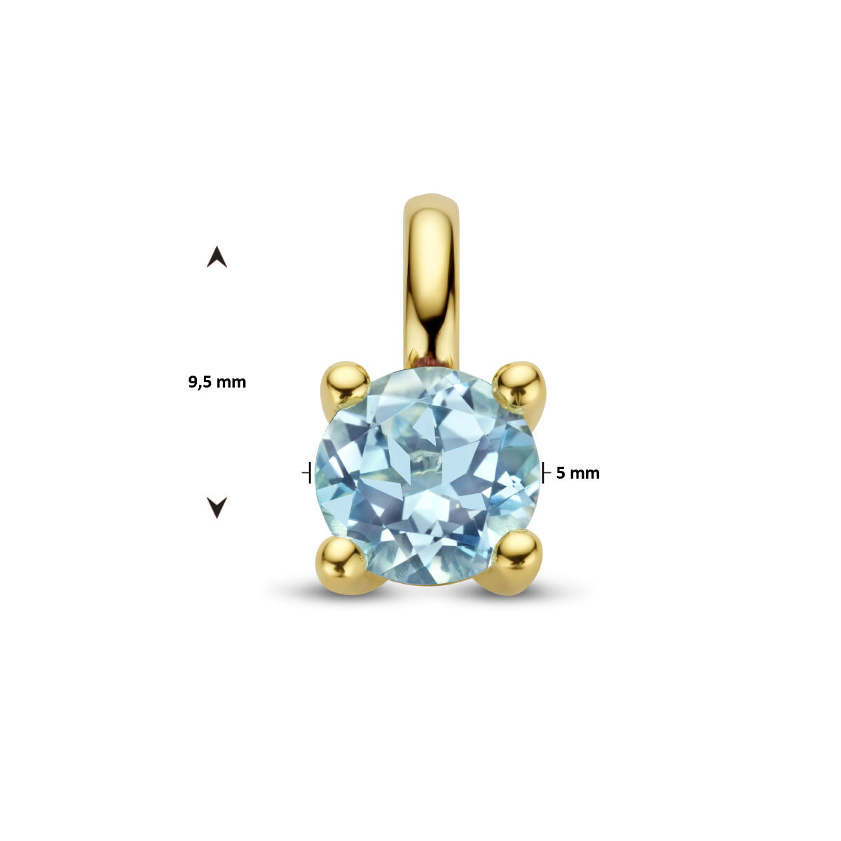 ciondolo topazio blu 14K oro giallo