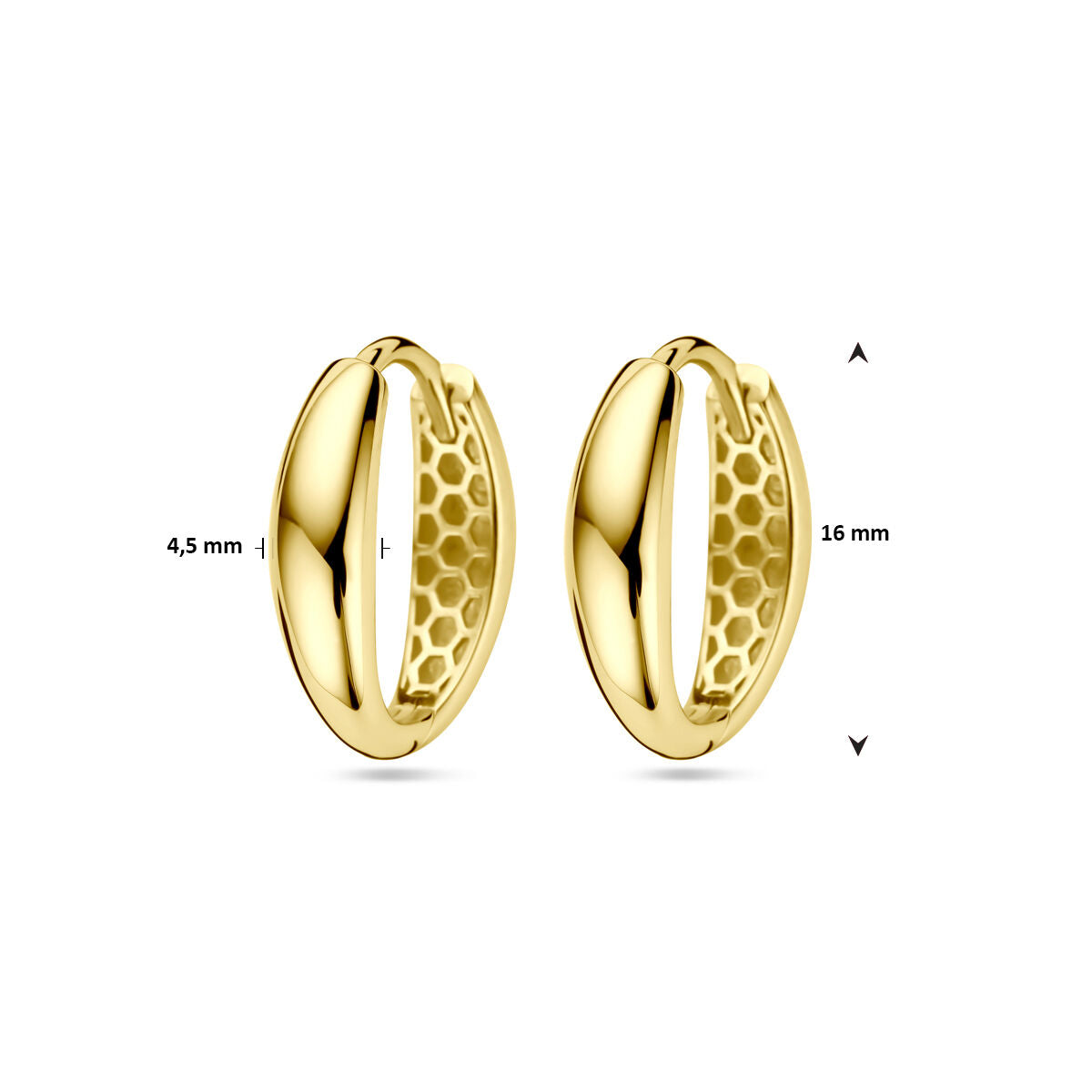 orecchini a cerchio con chiusura a scatto 14K oro giallo