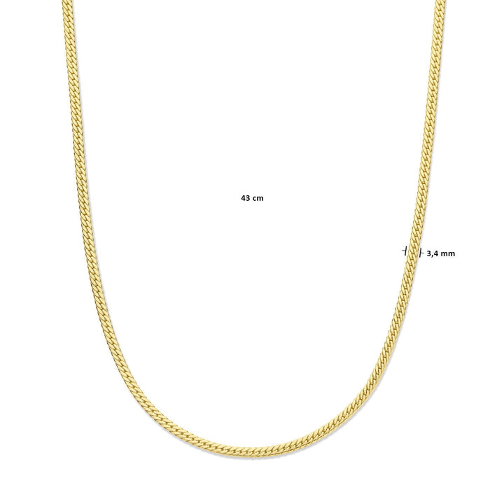 collier gourmette 3,4 mm 43 cm 14K geelgoud