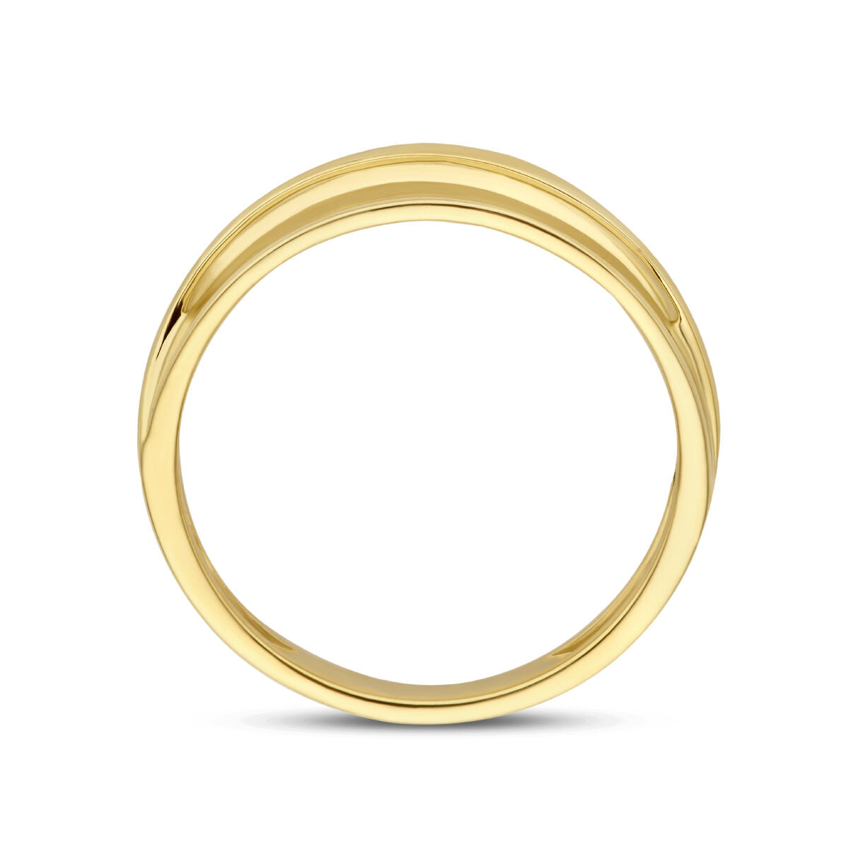 Anello lucido/opaco in oro giallo 14K