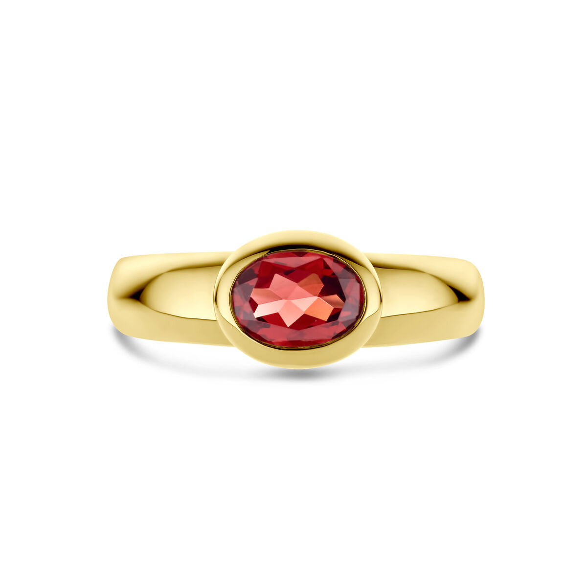 anello granato oro giallo 14K