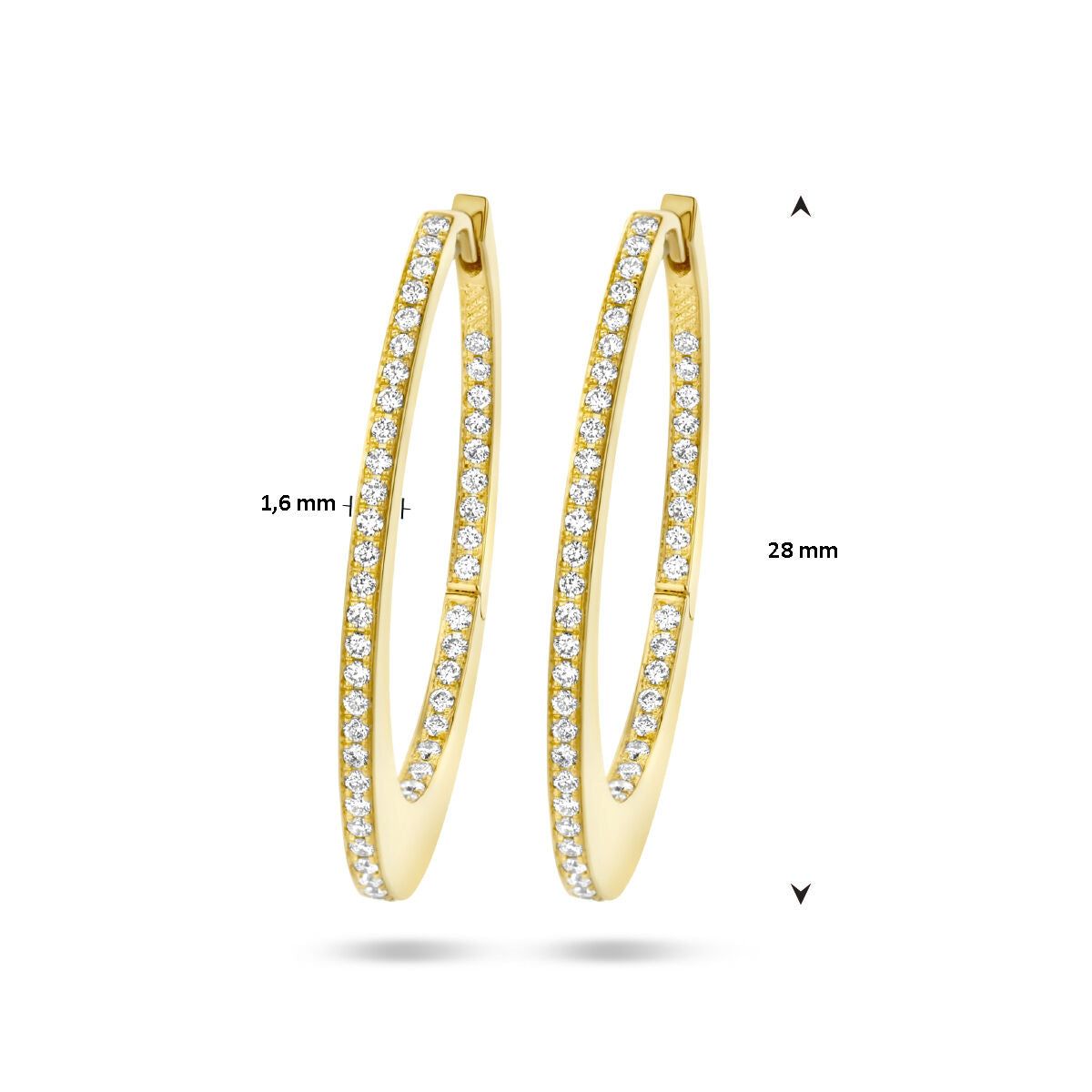 orecchini a cerchio diamante 0.42ct (2x 0.21ct) h si oro giallo 14K