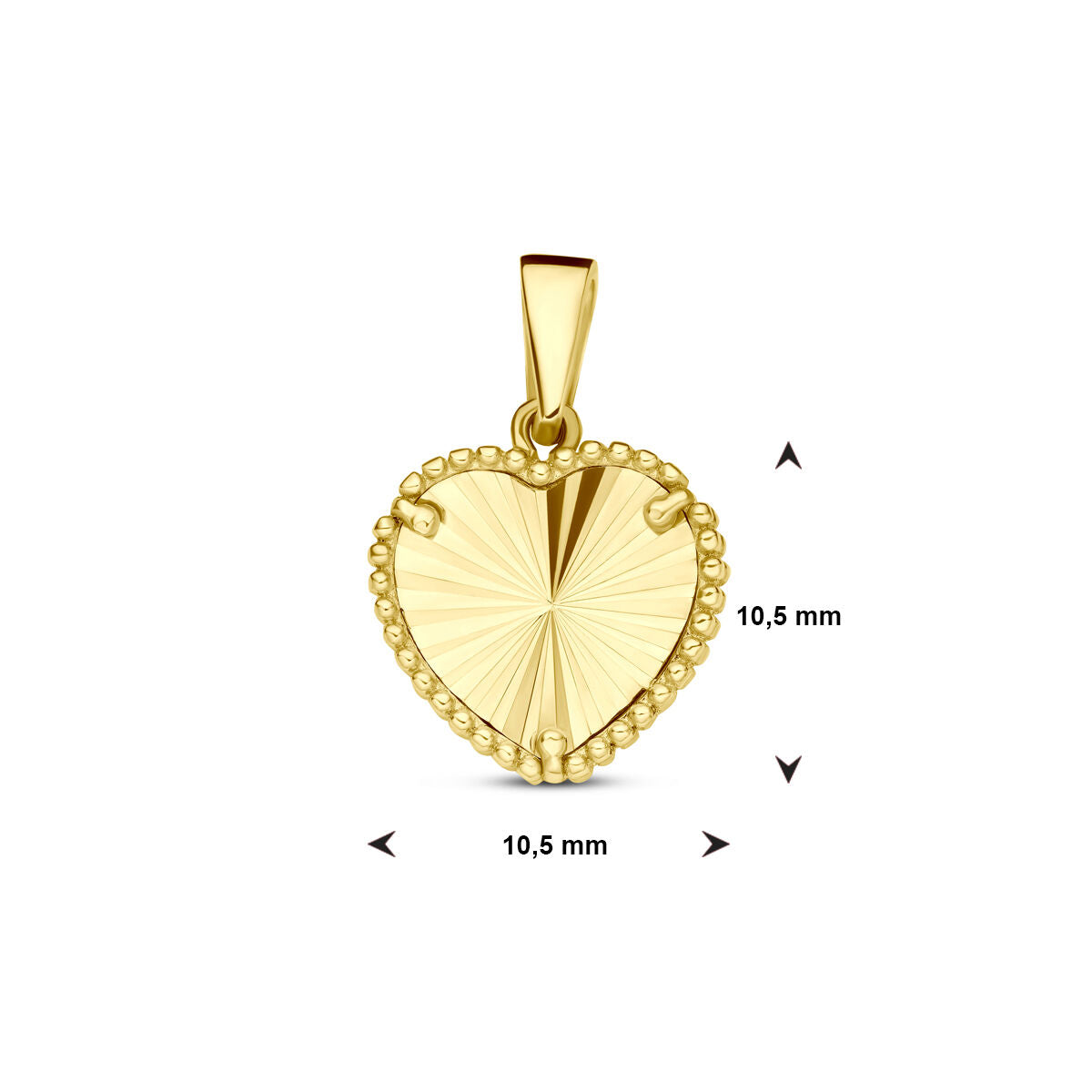 ciondolo cuore diamantato oro giallo 14K