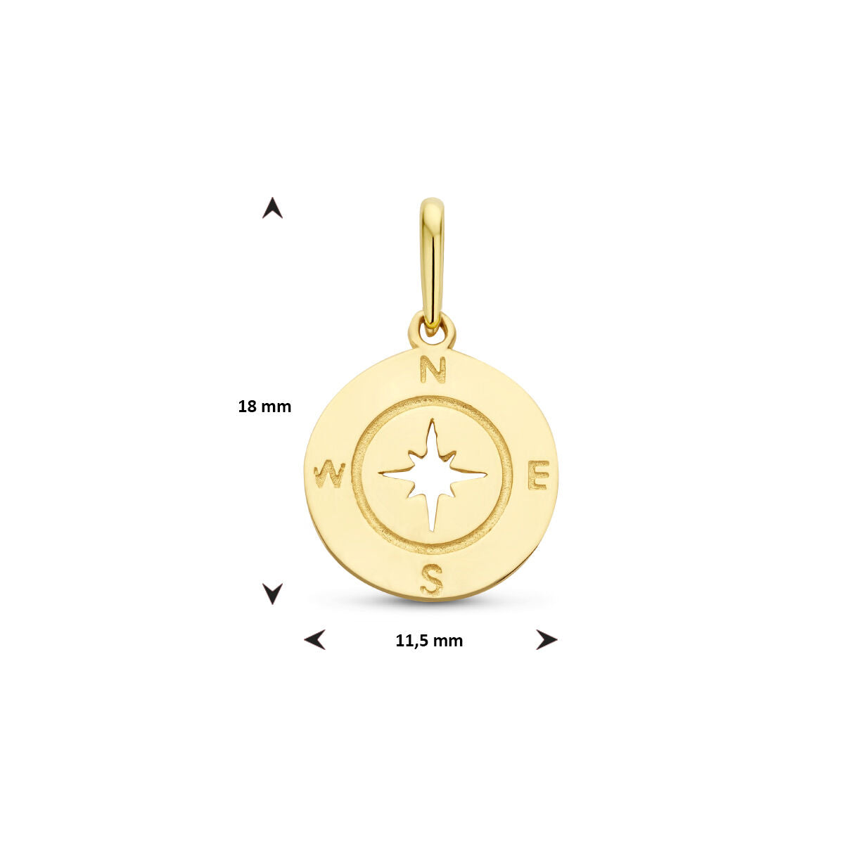 ciondolo bussola 14K oro giallo