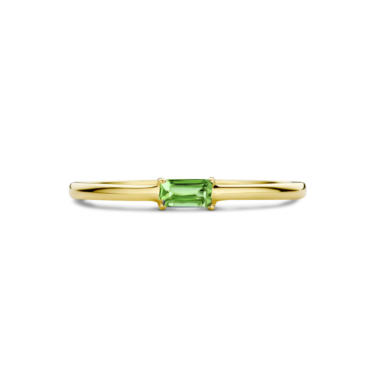 anello con pietra portafortuna smeraldo maggio oro giallo 14K