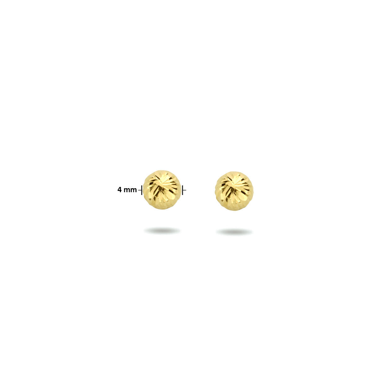 orecchini a perno a sfera diamantati oro giallo 14K