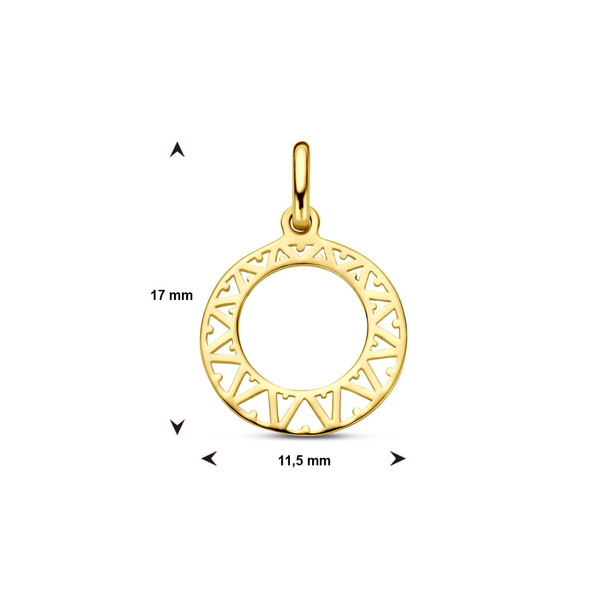ciondolo cerchio oro giallo 14K