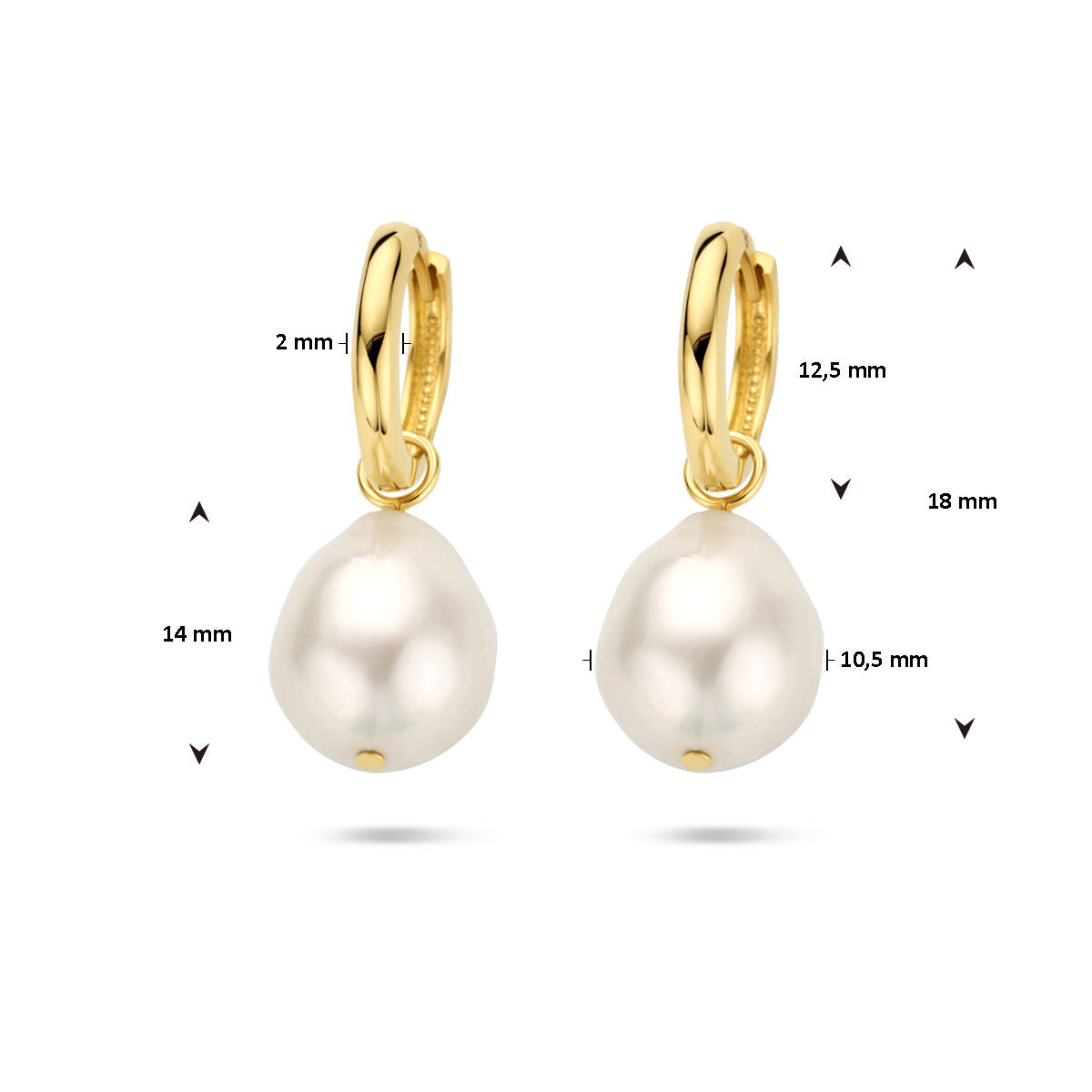 orecchini a clip perla barocca oro giallo 14K