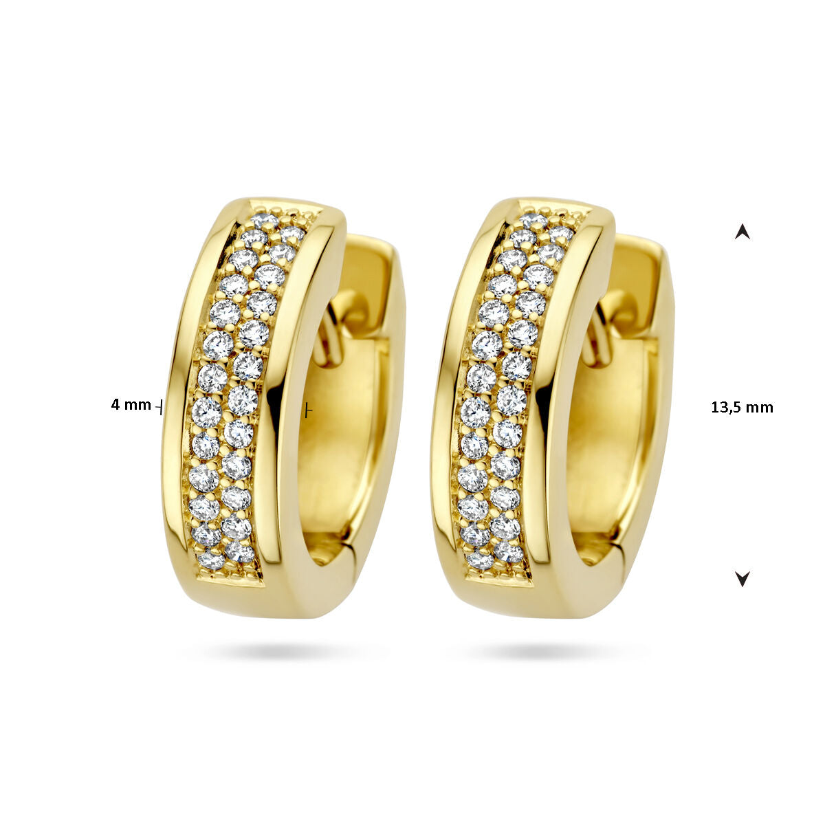 orecchini a cerchio con diamante 0.25ct (2x0.125ct) h si 14K oro giallo