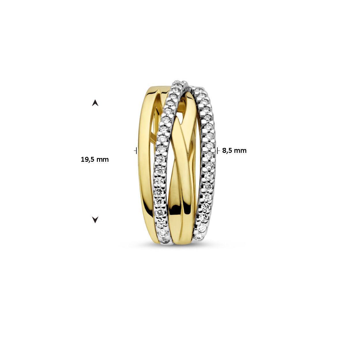 ciondolo diamante 0.17ct h si oro bicolore 14K giallo/bianco