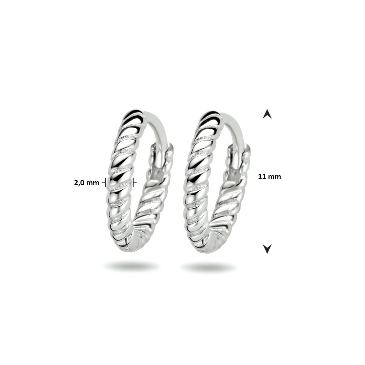 orecchini a cerchio ritorti argento rodiato