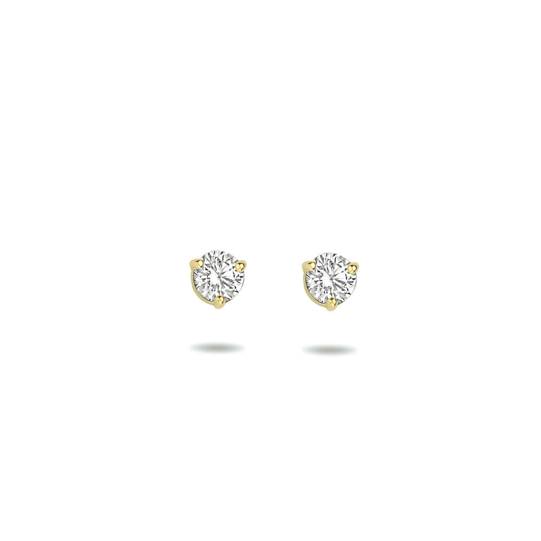 oorknoppen zirkonia 14K geelgoud