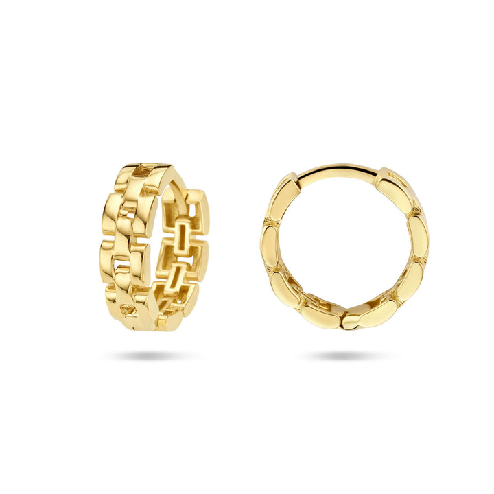 klapoorringen schakelmotief 14K geelgoud