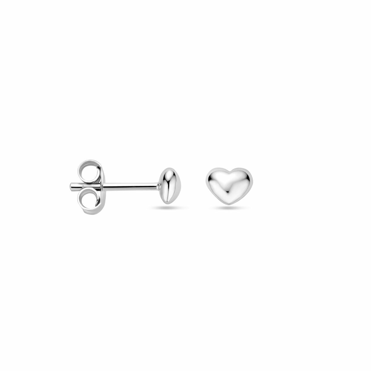 orecchini a perno cuoricino 3,5 mm argento rodiato