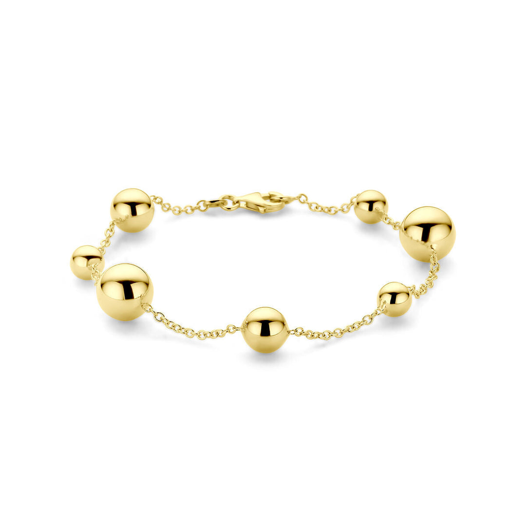 armband bolletjes 19 cm 14K geelgoud