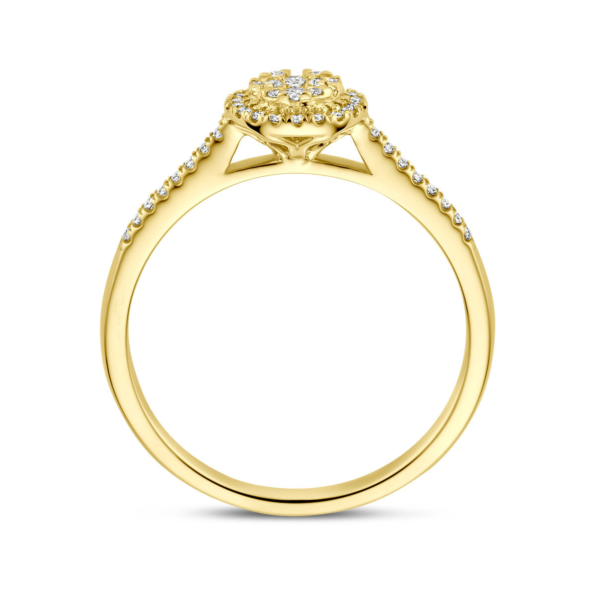 anello diamante 0.19ct h si 14K oro giallo