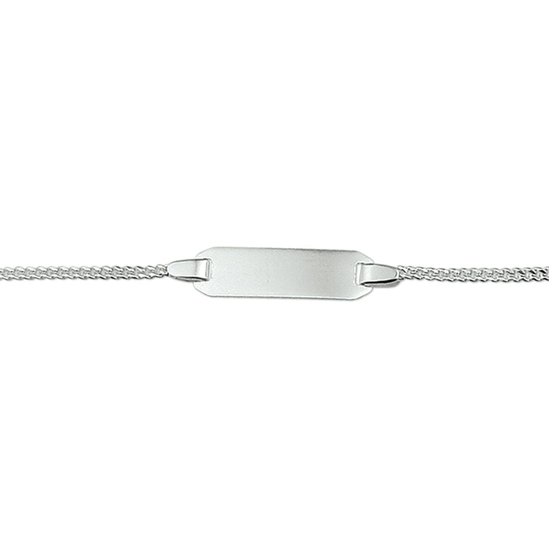 bracciale gourmette con placca 5,0 mm in argento lucido