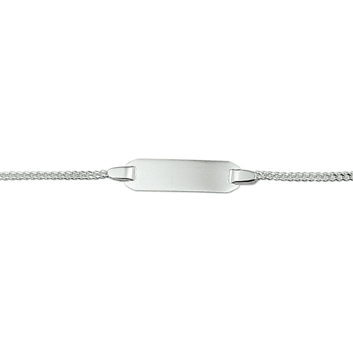 bracciale gourmette con placca 5,0 mm in argento lucido
