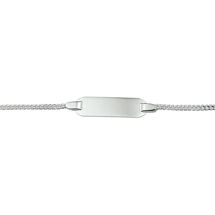 bracciale gourmette con placca 5,0 mm in argento lucido