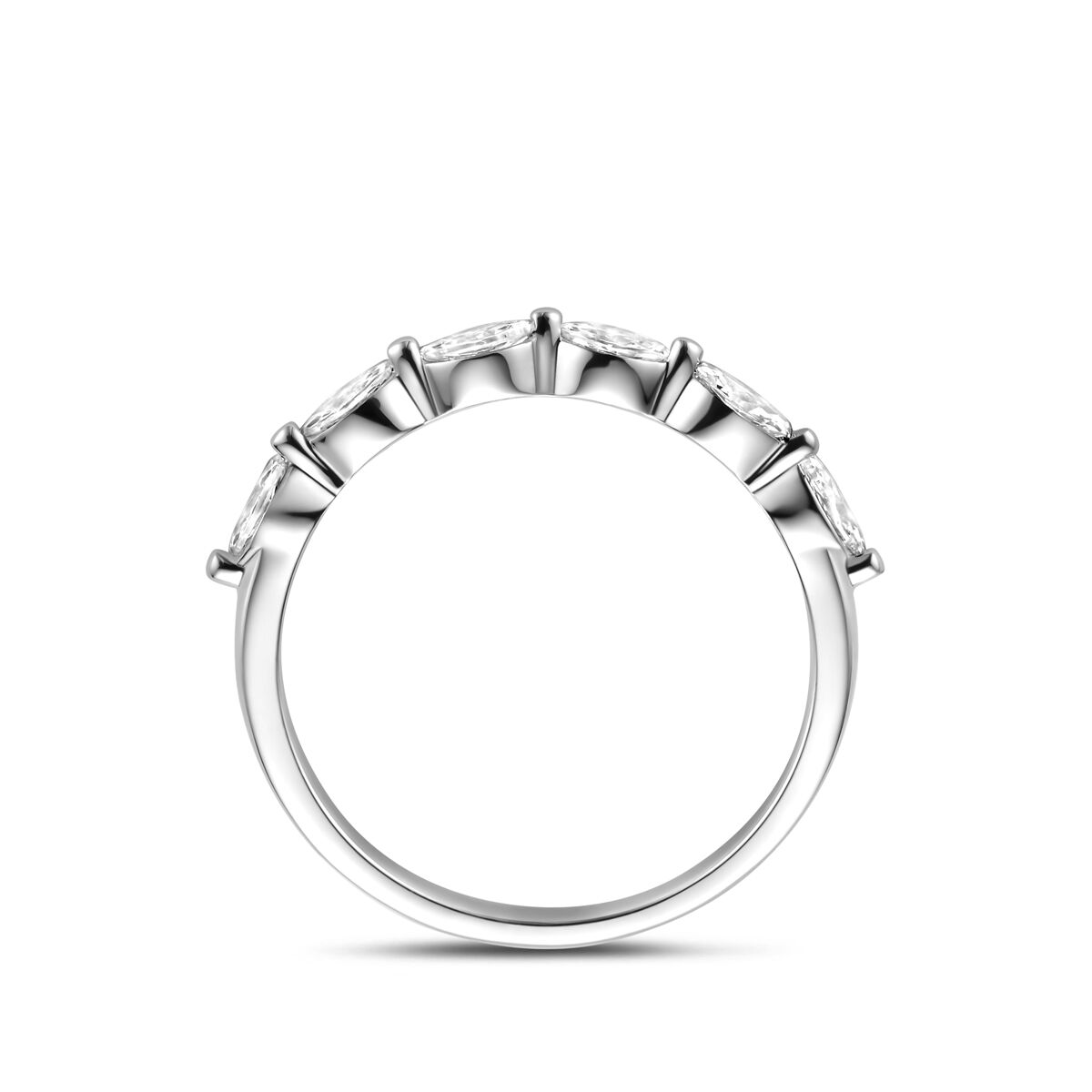 Anello da donna in argento con zirconia marquise – argento 925 rodiato
