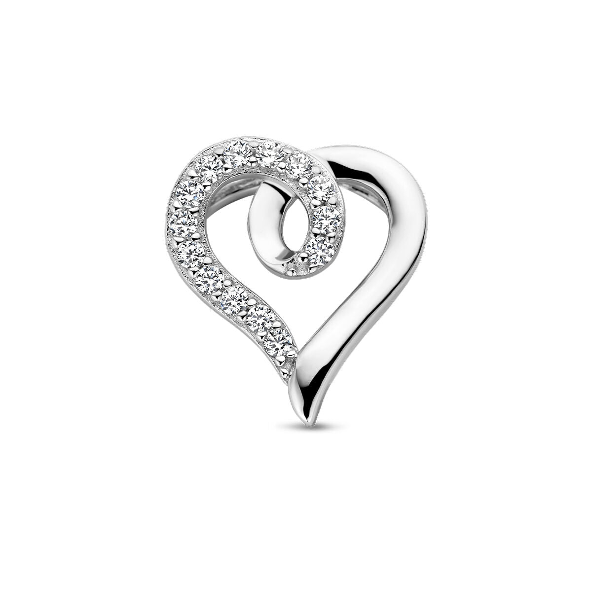 ciondolo cuore e zircone argento rodiato