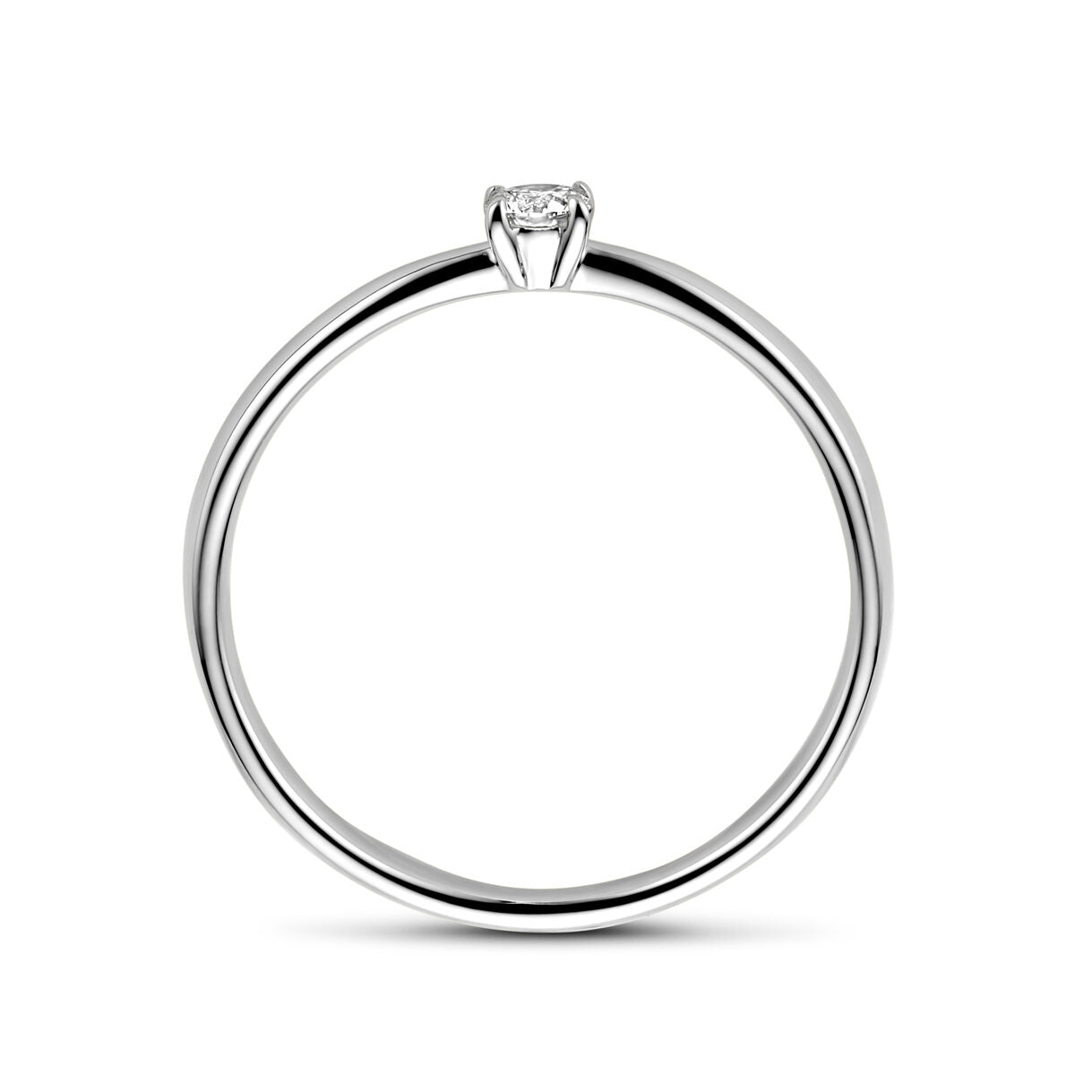 anello di fidanzamento diamante 0.10ct h si oro bianco 14K