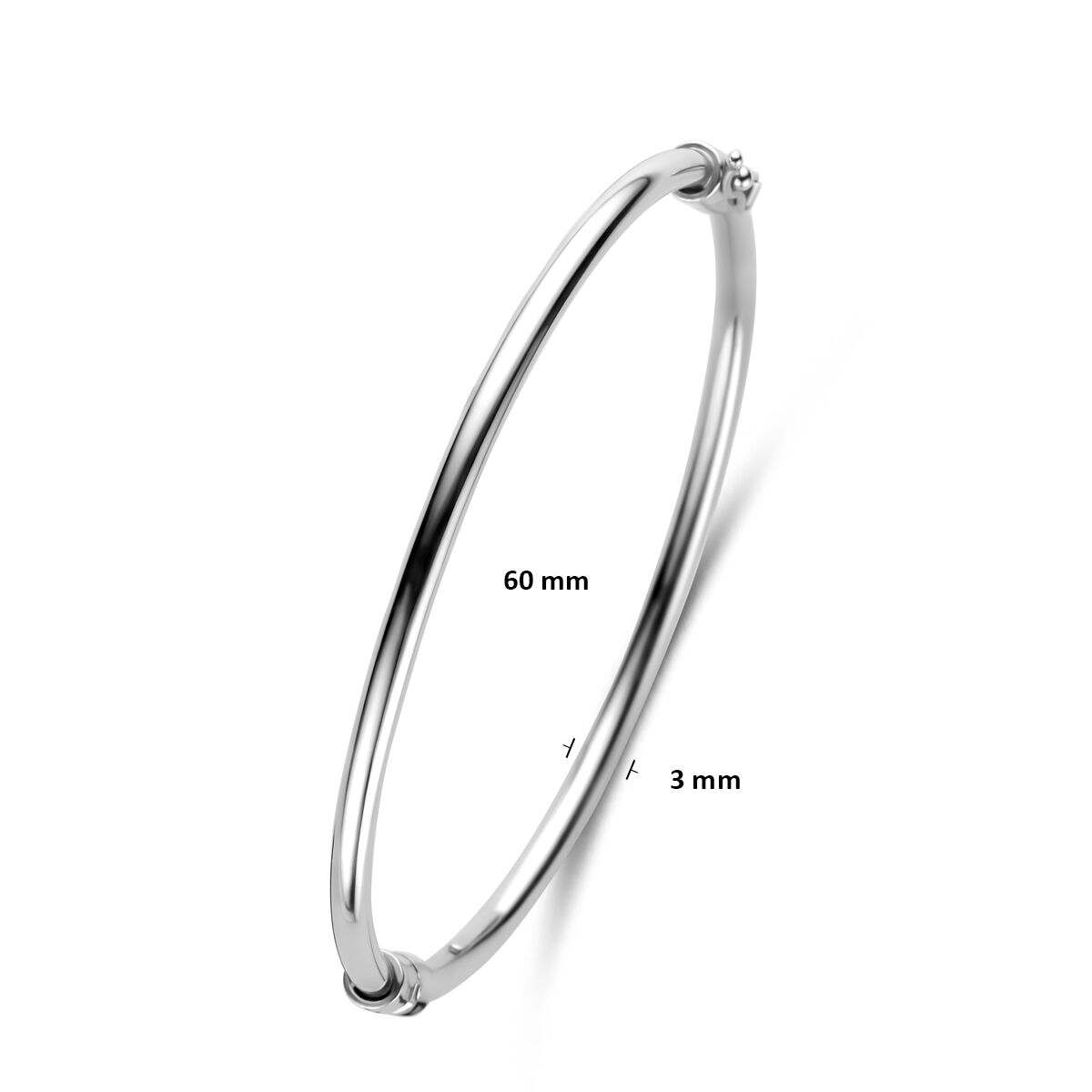 Bracciale bangle da donna in argento - rodiato