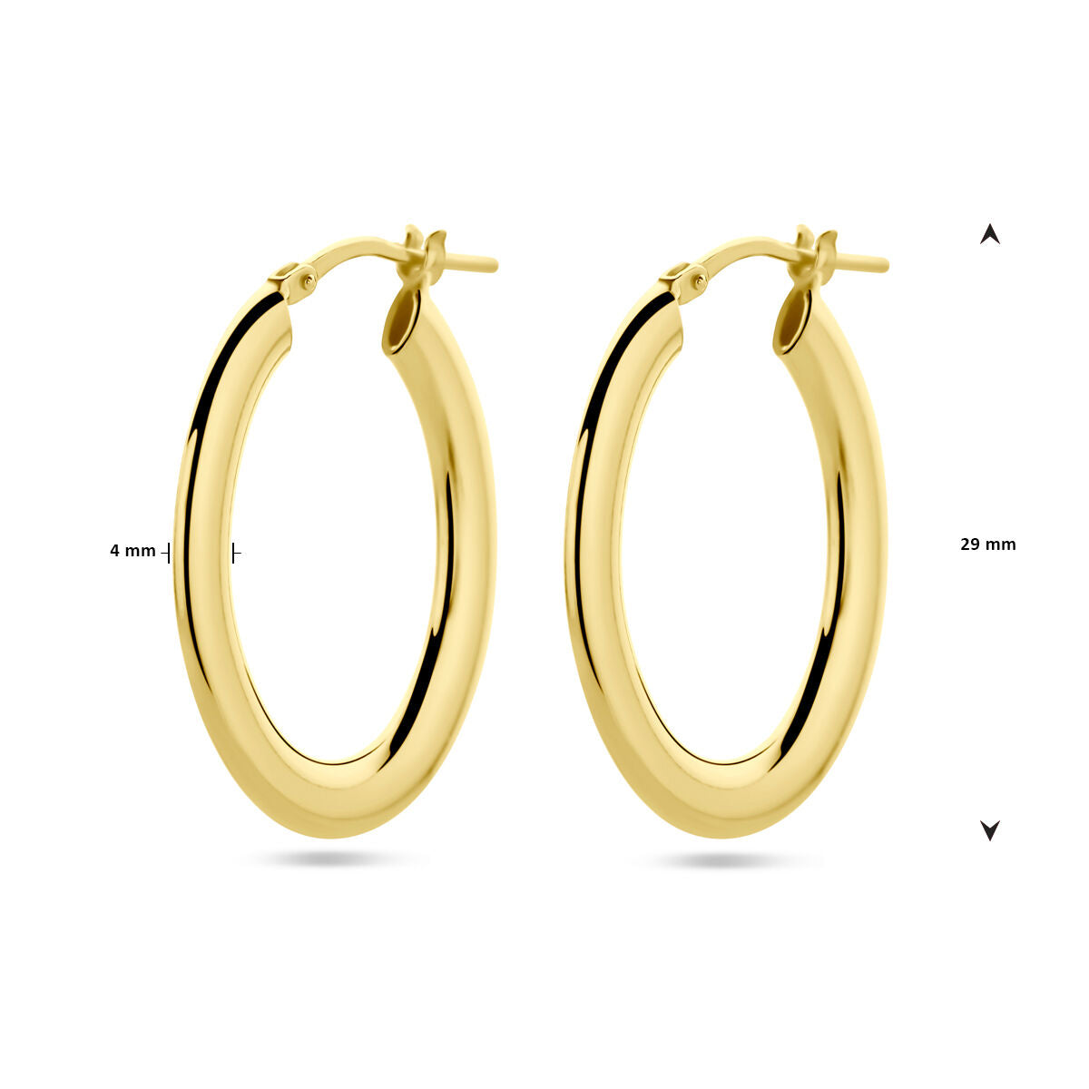 orecchini a cerchio argento placcato 1 micron (giallo)