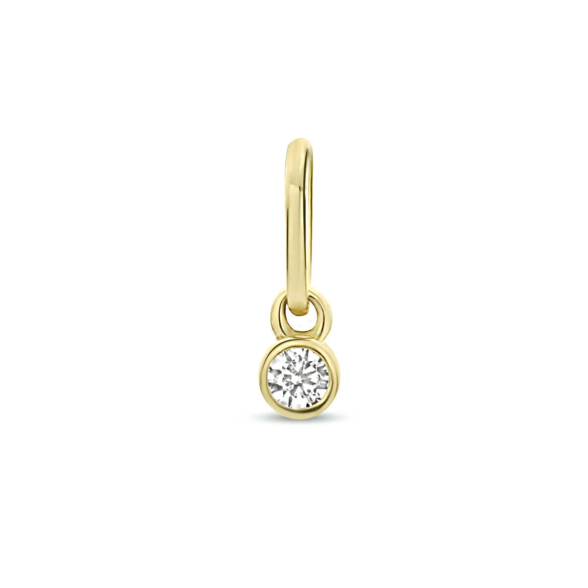 Ciondolo rotondo in oro giallo 14K con zircone.