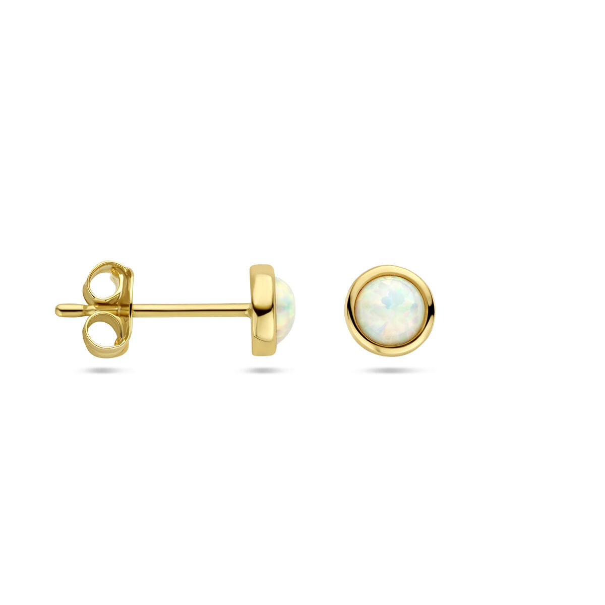 orecchini a lobo opale oro giallo 14K