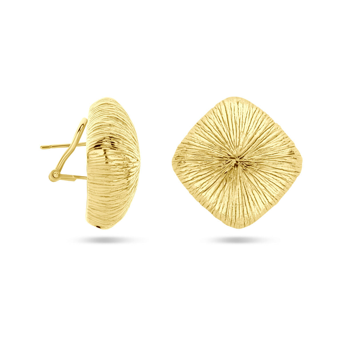 Orecchini a bottone 27 mm 1 micron argento placcato oro (giallo)